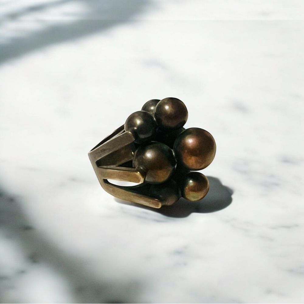 Kelly Wearstler brass, Sculptural, Stacked Ball Ring, RARE FIND